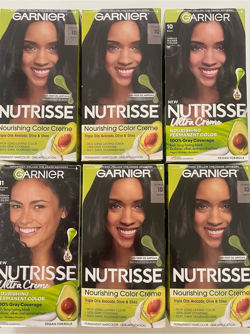 Garnier Nutrisse Hair Color black Creme with Avocado Oils